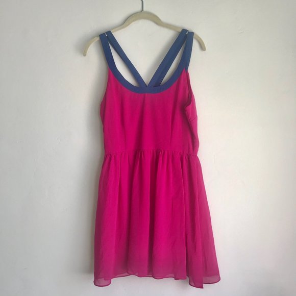 FOREVER 21 / Pink & Blue Flowy Dress - Picture 5 of 7